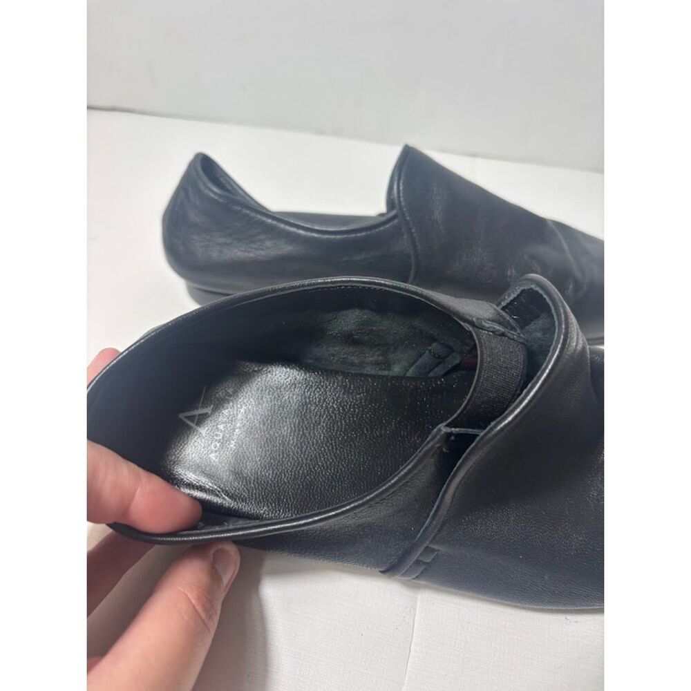 Aquatalia Ballet Flat Women Black Nappa Leather Revy Comfort Travel Loafer sz 7 - Picture 3 of 5